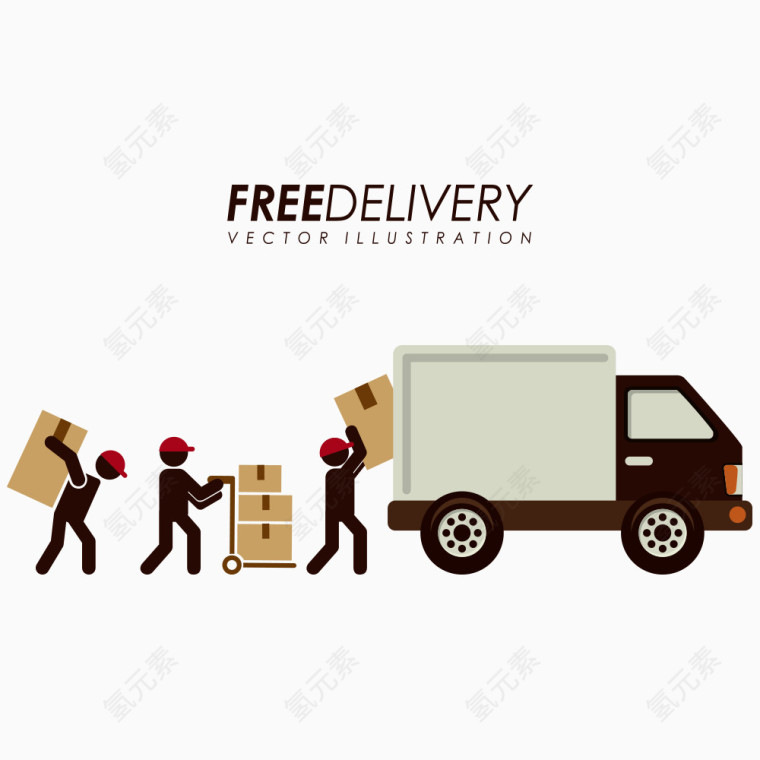 矢量箱子物流汽车
