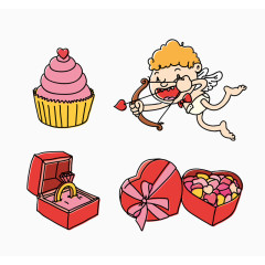 4款精美情人节元素矢量