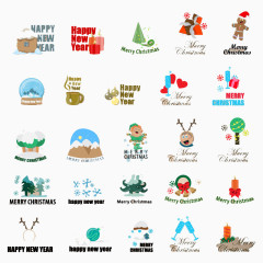 卡通圣诞logo设计矢量素材