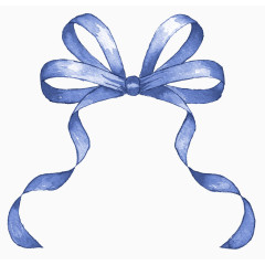 蓝色水彩蝴蝶结