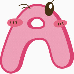 卡通可爱彩色字母A 