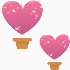 卡通粉色心气球