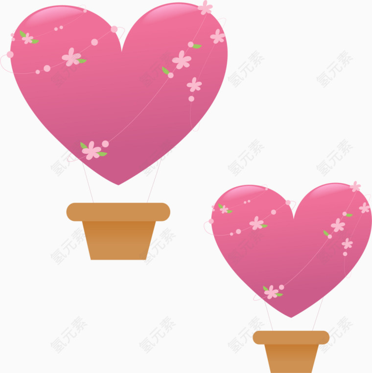 卡通粉色心气球