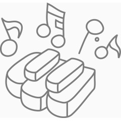 卡通手绘素描音符