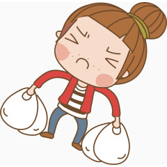 提东西卡通人物图标元素