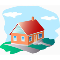 小木屋小房子卡通装饰背景