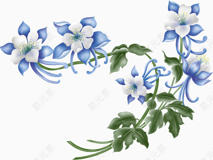 卡通立体兰花