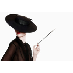 戴帽子的手绘美女