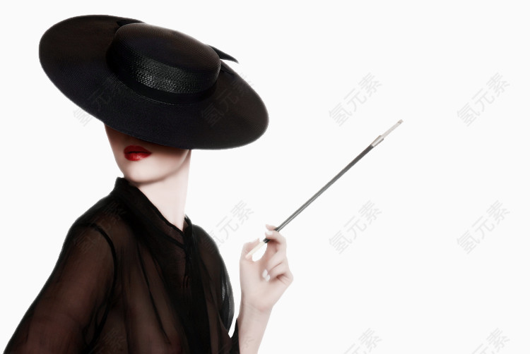 戴帽子的手绘美女