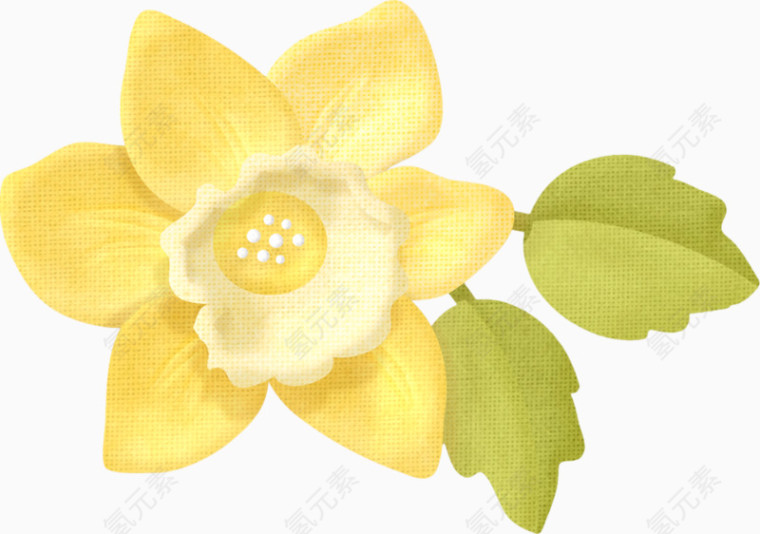 紫色手绘冬日花草