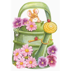 洒水壶花小松鼠