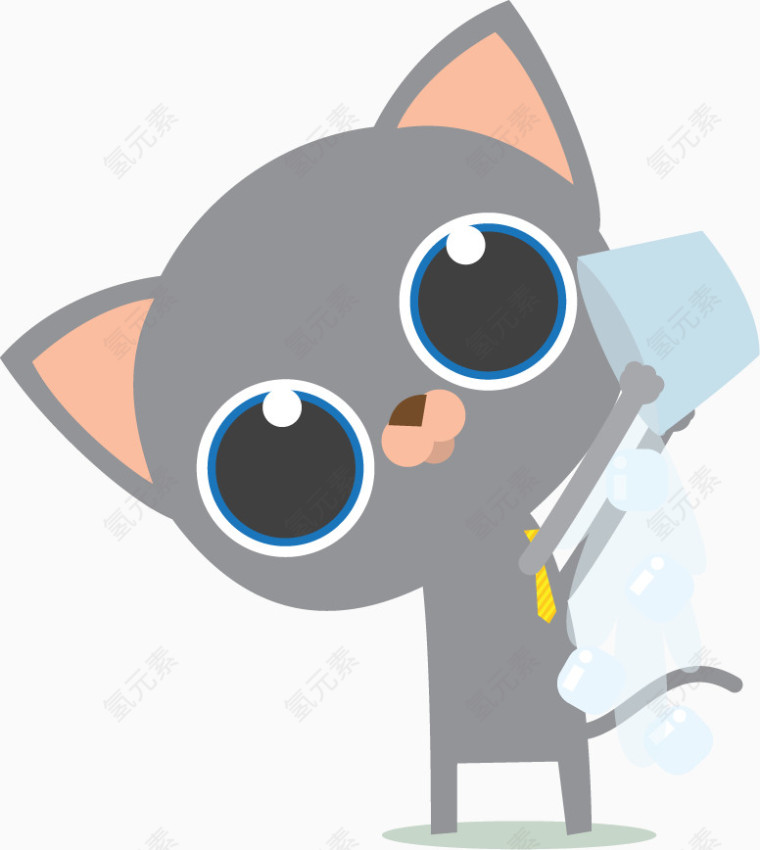 矢量手绘可爱猫咪