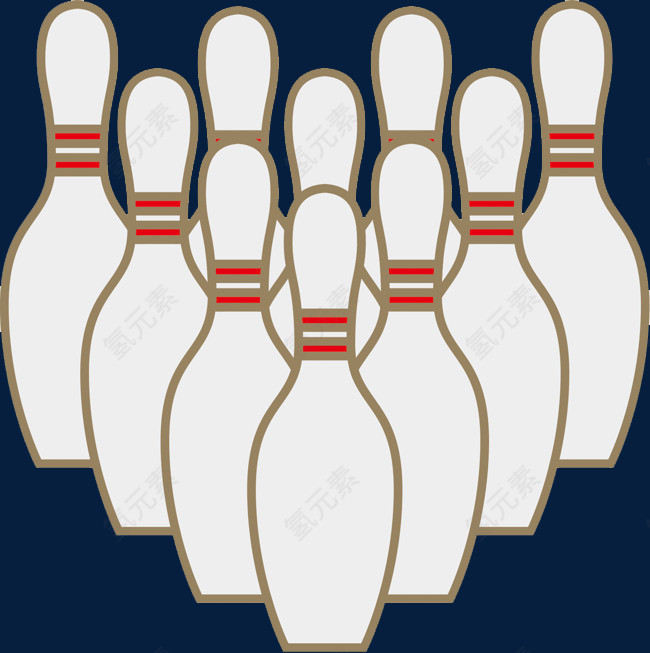 卡通手绘保龄球