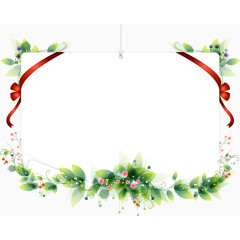 清新绿叶吊牌边框