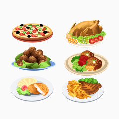 西式午餐矢量设计素材