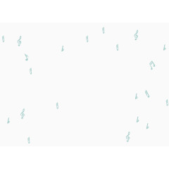 蓝色水彩音符漂浮素材