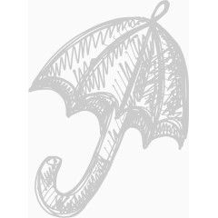 粉笔涂鸦风格雨伞