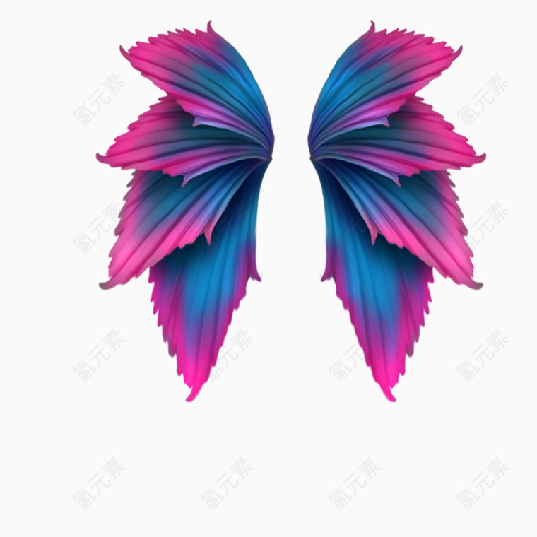 梦幻色彩翅膀免抠素材