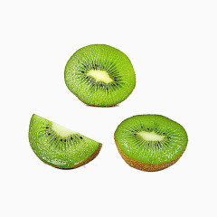 3块切开的绿色猕猴桃PNG元素