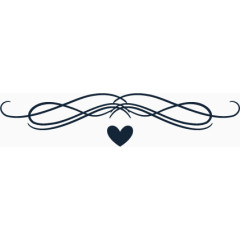 对称的线条对应的黑色爱心