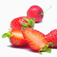 草莓切开的草莓水果苹果