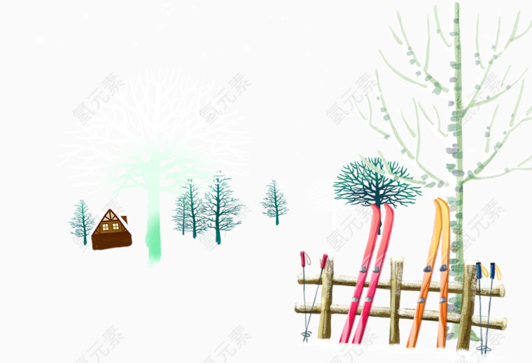 围栏上的滑板