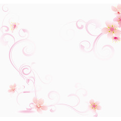 矢量桃花边框