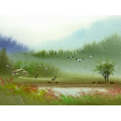 超美水彩风景