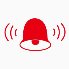 喇叭振铃波动红色手绘素材