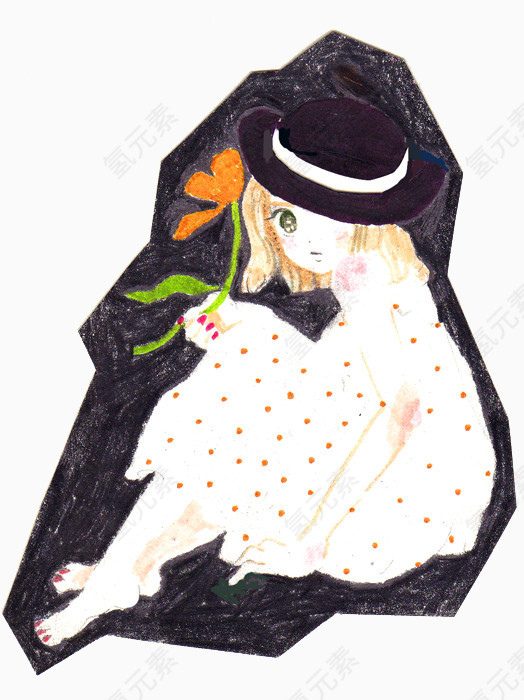 少女系唯美手绘插画