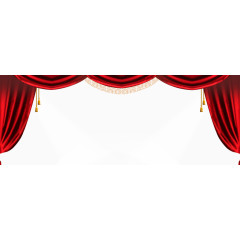 红色卡通动漫帘子展台背景灯光海报背景