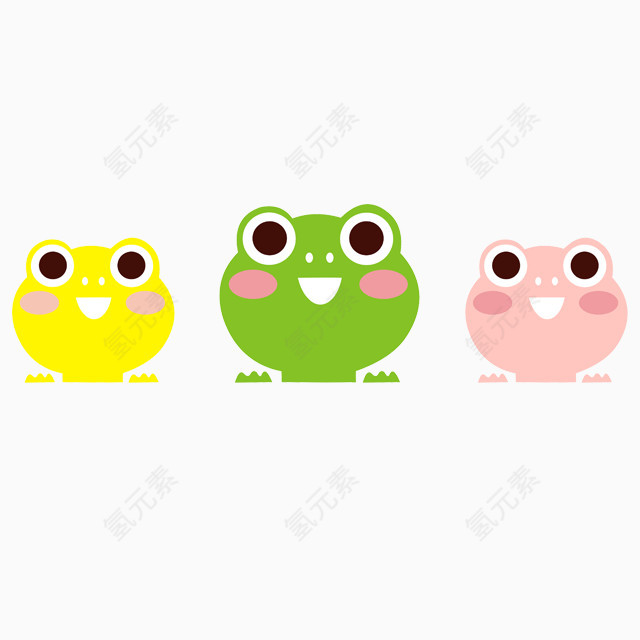 三个卡通青蛙