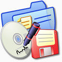 文件夹蓝色备份iCandy初中