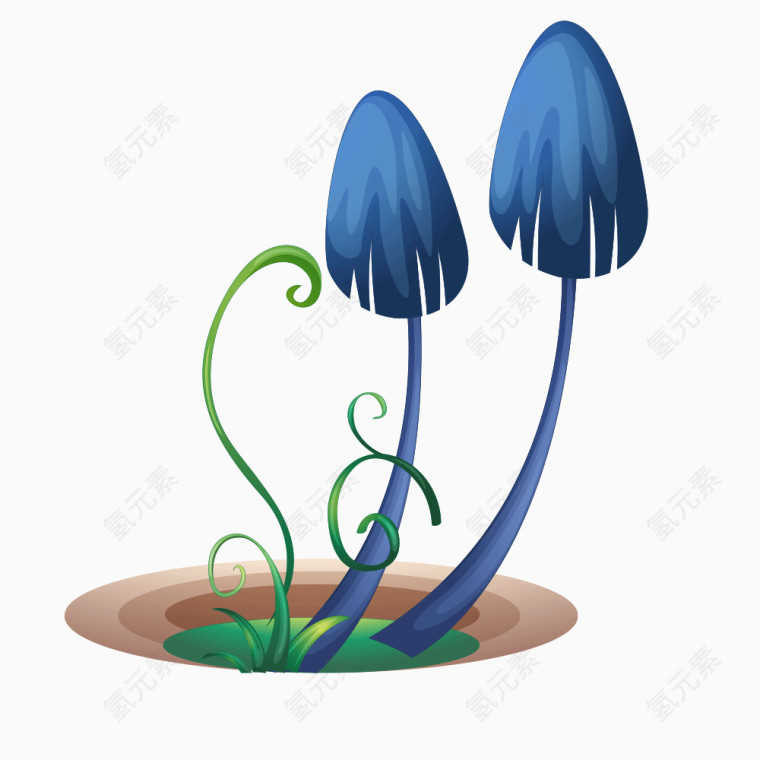 卡通精美蘑菇素材