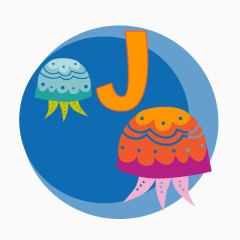 卡通字母J
