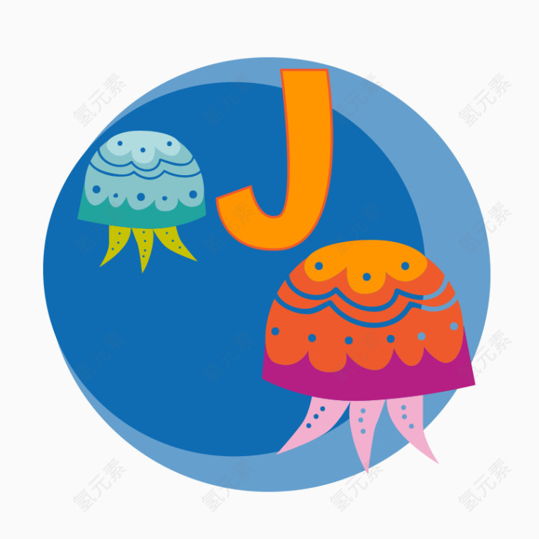 卡通字母J