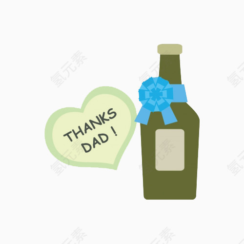 父亲节卡通配图花朵装饰