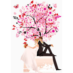 婚庆喜庆请柬手绘新郎新娘