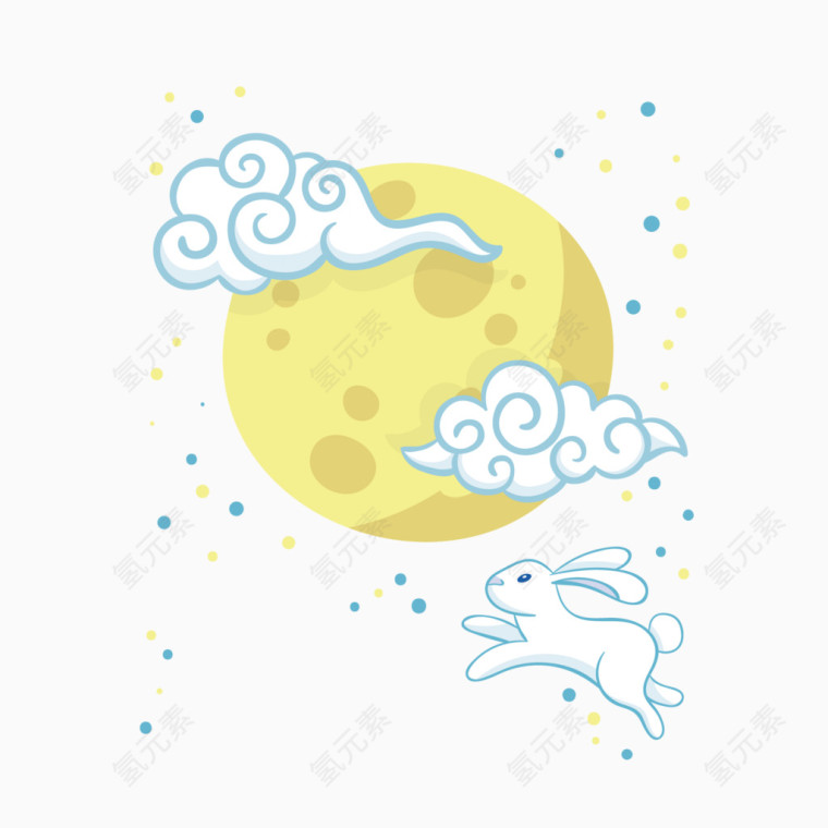 中秋节元素玉兔