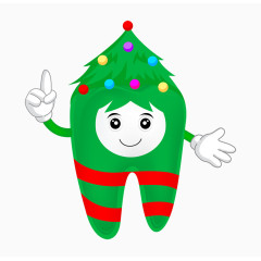 牙齿圣诞树小人