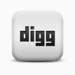 磨砂白广场图标社会媒体标志Digg社会媒体标识图标