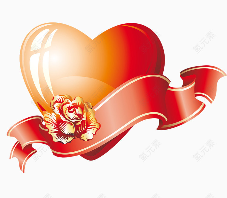 爱心彩带