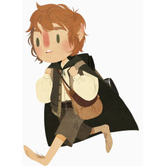 徒步旅行的小男孩