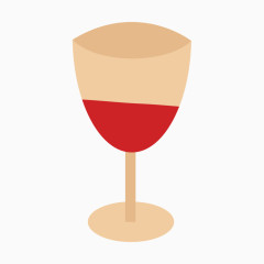 卡通手绘的红酒杯