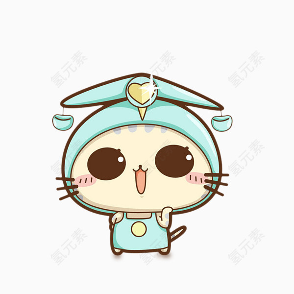 手绘卡通小猫人