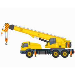 卡通逼真手绘黄色吊机