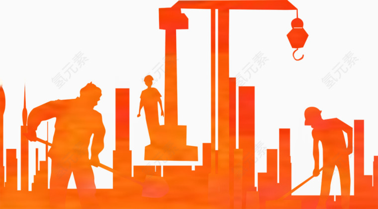 工人施工卡通手绘装饰元素