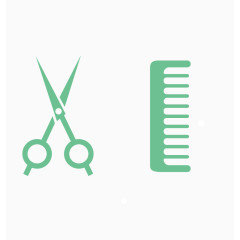 矢量剪刀和梳子