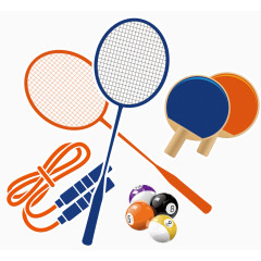 羽毛球拍和跳绳