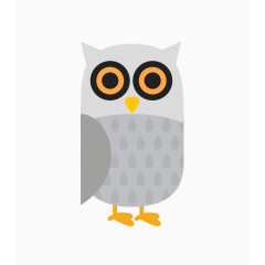 卡通灰色猫头鹰